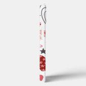 Roze en Blauw Folk Hart Liefde en Harten Case-Mate iPhone Case (Achterkant / Rechts)