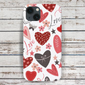 Roze en Blauw Folk Hart Liefde en Harten Case-Mate iPhone Case