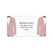 Roze en Blauw Gay Bruiloft Adresetiketten Etiket (Voorkant)