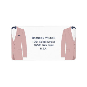 Roze en Blauw Gay Bruiloft Adresetiketten Etiket