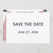 Roze en Blauw Gay Bruiloft Save The Date Kaarten (Voorkant / Achterkant)