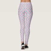 Roze en Blauw Gecontroleerd Leggings (Achterkant)