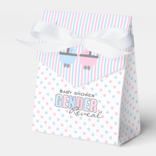 Roze en Blauw Gender Reveal-Baby shower Bedankdoosjes (Voorkant Zijde)