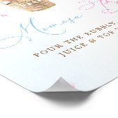 Roze en Blauw Gender Reveal Mimosa Bar Poster (Hoek)