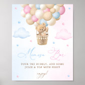 Roze en Blauw Gender Reveal Mimosa Bar Poster (Voorkant)