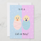 Roze en Blauw Genderfeest Uitnodiging (Achterkant)