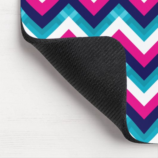 Roze en blauw Geometrische Chevron Pattern Muismat (Hoek)