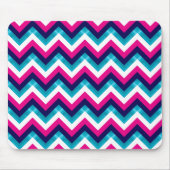 Roze en blauw Geometrische Chevron Pattern Muismat (Voorkant)