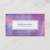 Roze en blauw gerolde inkt Modern Visitekaartje (Voorkant)