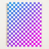 roze en blauw Geruit 2025 Planner (Voorkant)