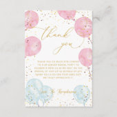 Roze en Blauw Geslacht onthullen Dank u kaart (Voorkant)