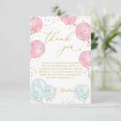 Roze en Blauw Geslacht onthullen Dank u kaart (Staand voorkant)