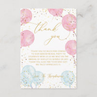 Roze en Blauw Geslacht onthullen Dank u kaart