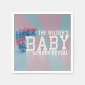 Roze en Blauw Geslacht Onthullen Feestservetten Servet (Voorkant)