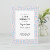 Roze en Blauw Geslacht onthullen Leopard Baby show Kaart (Staand voorkant)
