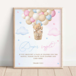 Roze en Blauw Geslacht onthullen Luier Raffle Post Poster