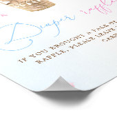 Roze en Blauw Geslacht onthullen Luier Raffle Post Poster (Hoek)