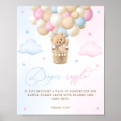 Roze en Blauw Geslacht onthullen Luier Raffle Post Poster (Voorkant)