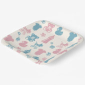 Roze en Blauw geslacht onthullen Papieren Bordje (Gebogen)