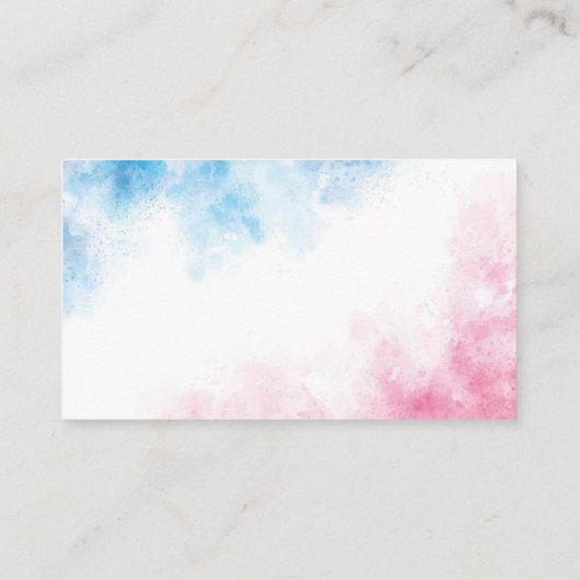 Roze en Blauw Geslacht Onthullen Party Jongen of M Informatiekaartje (Achterkant)