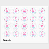 Roze en blauw goede vibes alleen motivatie ronde sticker (Vel)