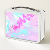 Roze en Blauw Golvend Abstract (Achterkant)