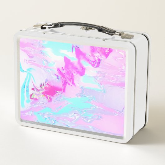 Roze en Blauw Golvend Abstract (Achterkant)