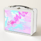 Roze en Blauw Golvend Abstract (Voorkant)