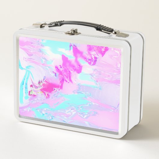 Roze en Blauw Golvend Abstract (Voorkant)