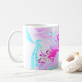 Roze en Blauw Golvend Abstract Koffiemok