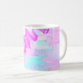 Roze en Blauw Golvend Abstract Koffiemok (Voorkant rechts)