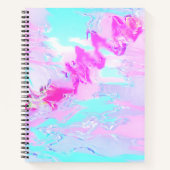Roze en Blauw Golvend Abstract Notitieboek (Voorkant)