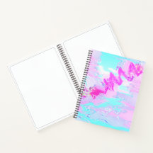 Roze en Blauw Golvend Abstract