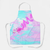 Roze en Blauw Golvend Abstract Schort (Voorkant)