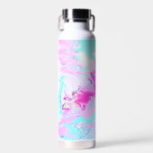 Roze en Blauw Golvend Abstract Waterfles (Voorkant)