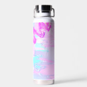 Roze en Blauw Golvend Abstract Waterfles (Achterkant)