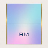 Roze en blauw gouden visitekaartje (Buitenkant ongevouwen)