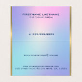 Roze en blauw gouden visitekaartje (Binnenkant ongevouwen)