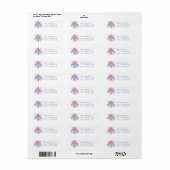 Roze en blauw Grandmillennial Baroque Ornament Etiket (Full Sheet)
