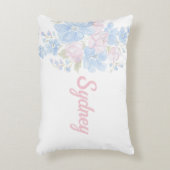 Roze en Blauw Grandmillennial Reversible | Naam Accent Kussen (Voorkant(Verticaal))