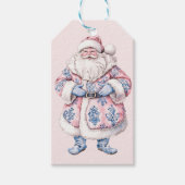 Roze en Blauw Grandmillennial Santa Cadeaulabel (Voorkant)