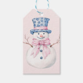 Roze en Blauw Grandmillennial Santa Cadeaulabel (Voorkant)