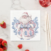 Roze en Blauw Grandmillennial Santa Servet (Insitu)