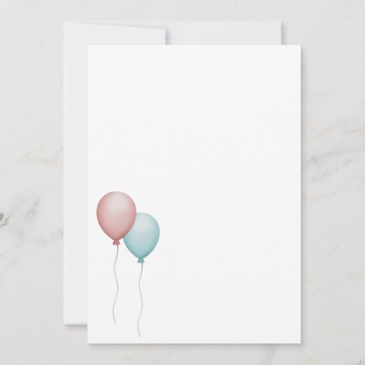 Roze en blauw haar geslacht onthullen kaart (Achterkant)