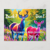 Roze en Blauw Herten Geslacht onthullen Briefkaart (Voorkant)