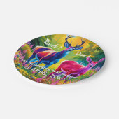 Roze en Blauw Herten Geslacht onthullen Papieren Bordje (Gekanteld)