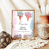 Roze en Blauw Ice Cream baby shower Favor teken Poster