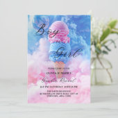 Roze en Blauw Ice Cream Scoop Smoke Geslacht onthu Kaart (Staand voorkant)
