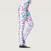 ROZE EN BLAUW IK HOU VAN CHEERLEADERENDE LEGGINGS (Rechts)