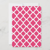 Roze en Blauw Invite Kaart (Achterkant)
